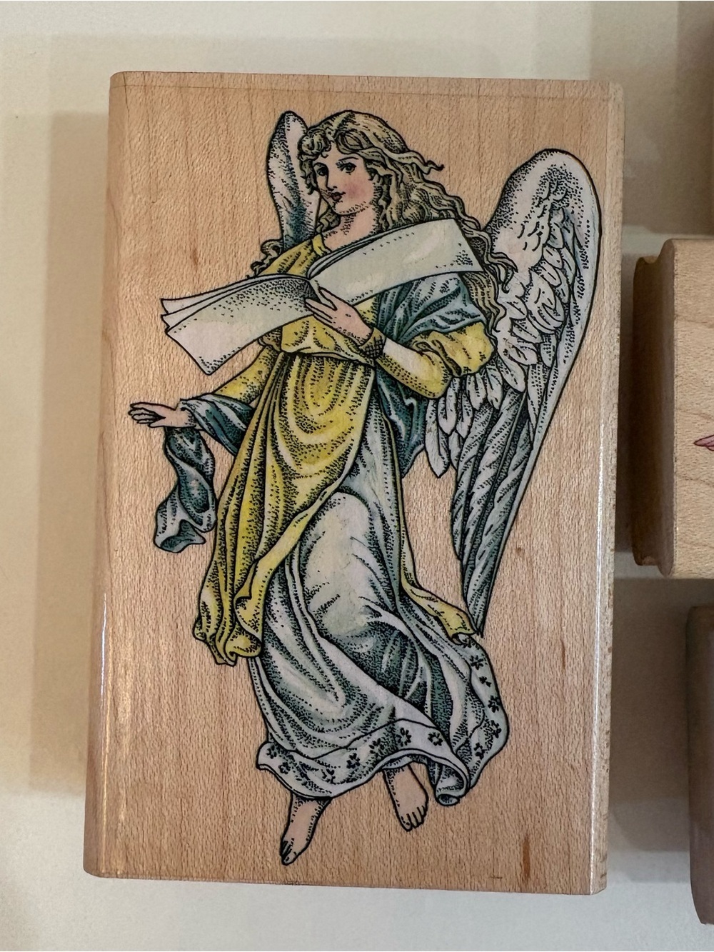 Vintage Cynthia Hart Cherub Angels Wood Stamp Lot (4) 1995 Rubber Stampede - Picture 2 of 7